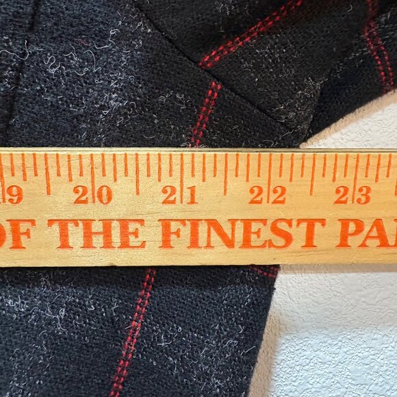 Vintage Womens Black Red Plaid Blazer Size 16 Collections Dark Academia Preppy - Picture 6 of 7